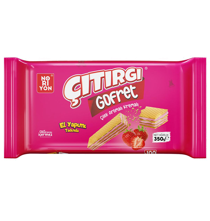 Noriyon Çıtırgı Gofret Çilek Aromalı 350gr